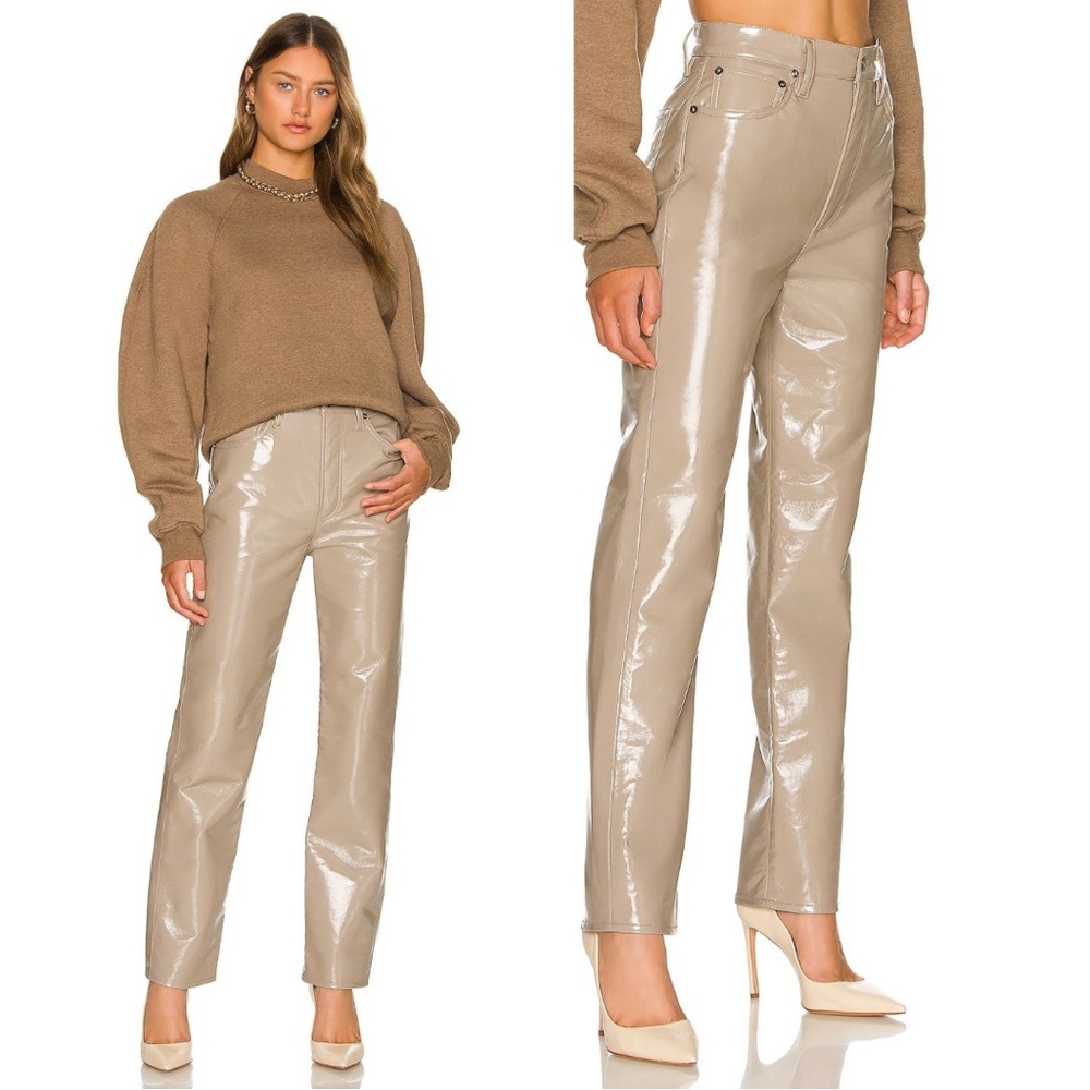 Agolde 90s Pinch Waist Patent Leather Pants
